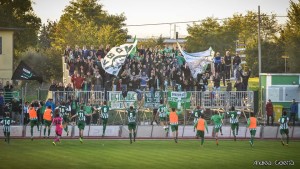 L'esultanza del Castelfidardo dopo l'1-0 sul Campobasso