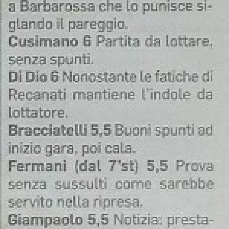 Corriere Adriatico - pagelle