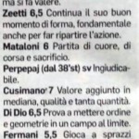Corriere Adriatico - pagelle